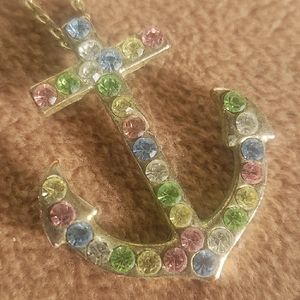 ⚓Multicolor crystal anchor necklace